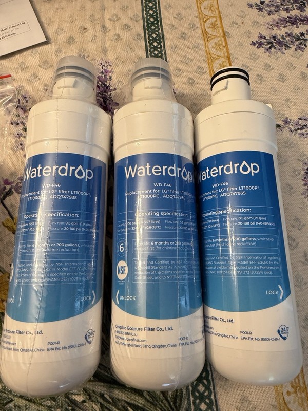 NEW 3 pack Waterdrop Replacement Filter For LG (Model: WD-F46) gallery