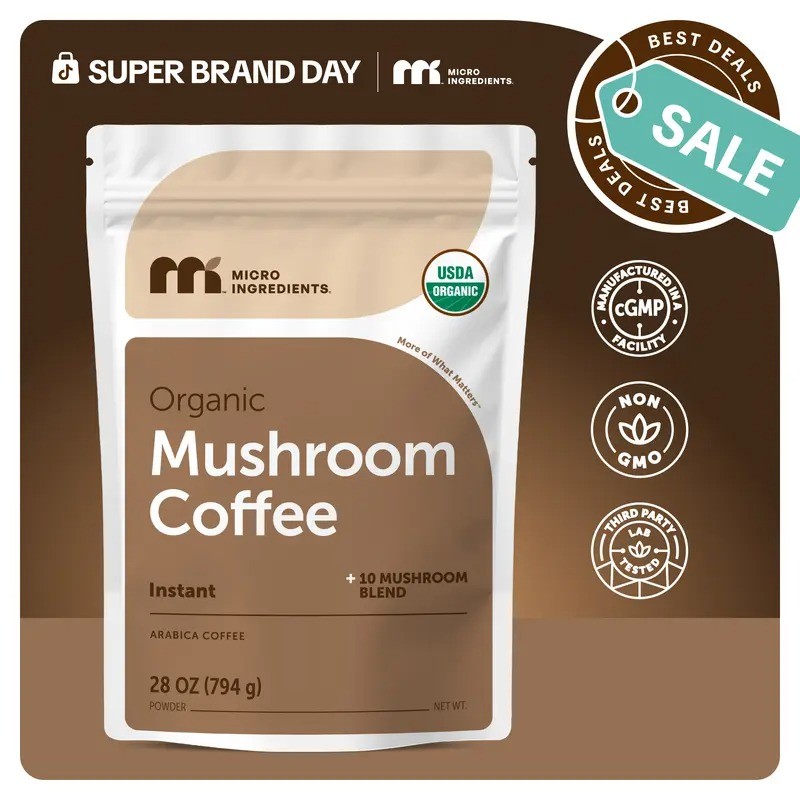 Micro Ingredients Organic Instant 10-in-1 Mushroom Coffee Powder Energy & Focus gallery