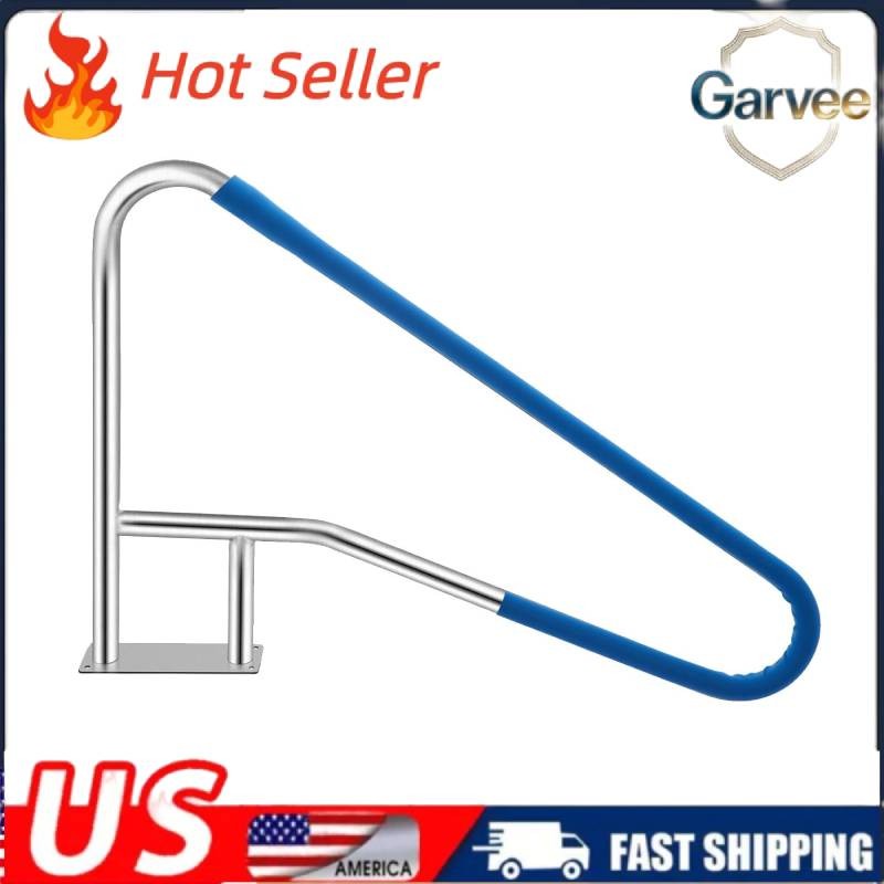 Quick Mount Pool Handrail 55"x32" 304 Stainless Steel 375LBS Nylon Blue Grip Cov gallery