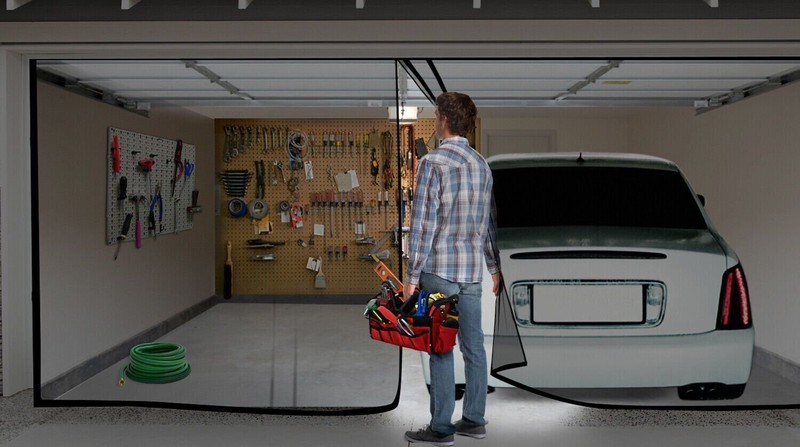 Double Garage Door Screen Magnet Bottom Insect Bug Mesh 16ft. x 7ft NEW gallery