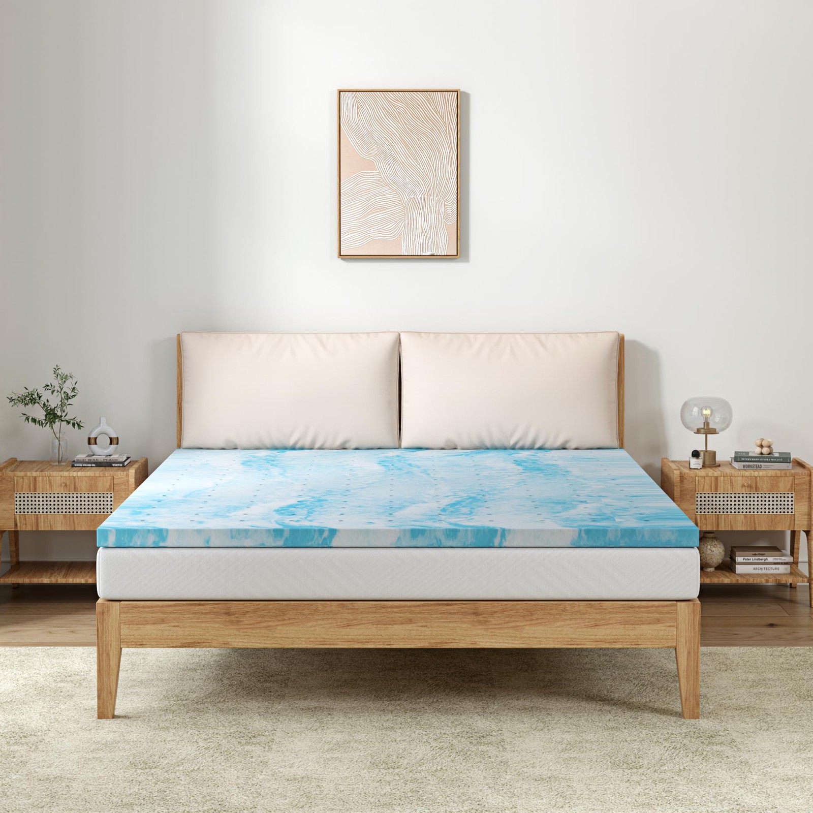 2 Inch Twin Memory Foam Mattress Topper Gel Infused Cooling Pad 75x38 Inch gallery