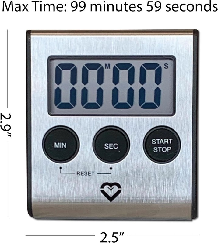 Sleek Digital Kitchen Timer: Stainless Steel, Very Easy to Steel gallery