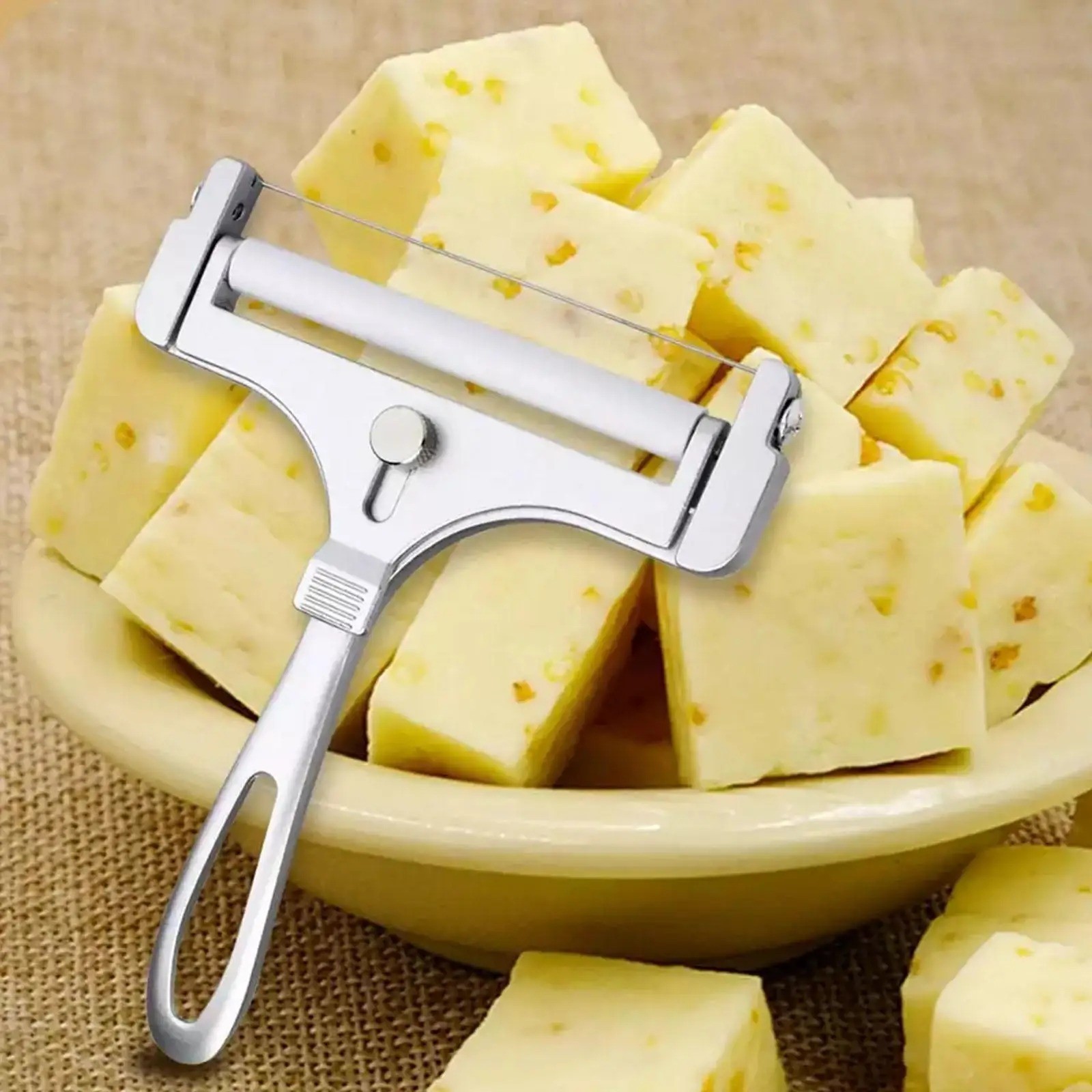 Stainless Steel Adjustable Cheese Slicer Wire Cutter for Thick or Thin Slices gallery