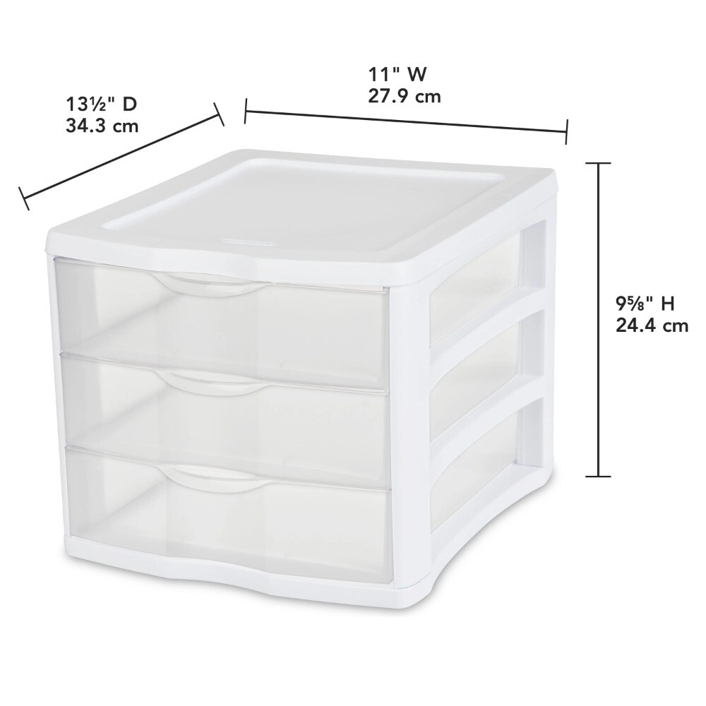 3 Drawer Unit Plastic, White gallery