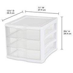 3 Drawer Unit Plastic, White
