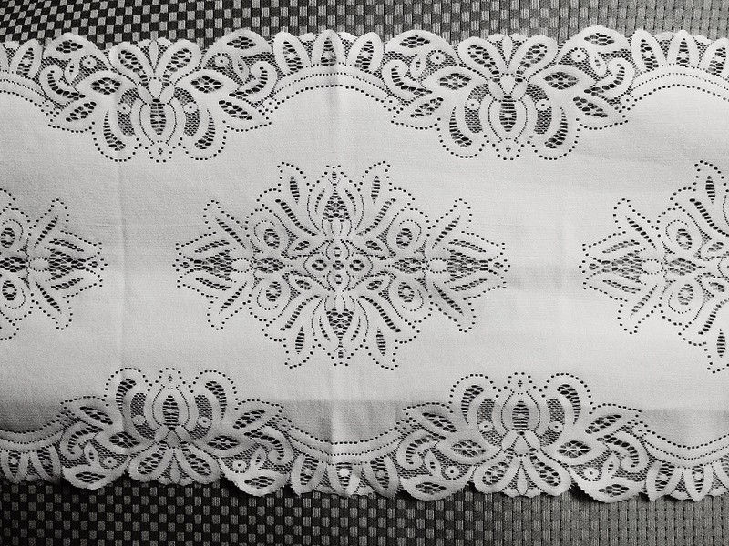 White Lace Table Runner Artistry 13" x 60" Livingroom Bedroom Diningroom Den gallery