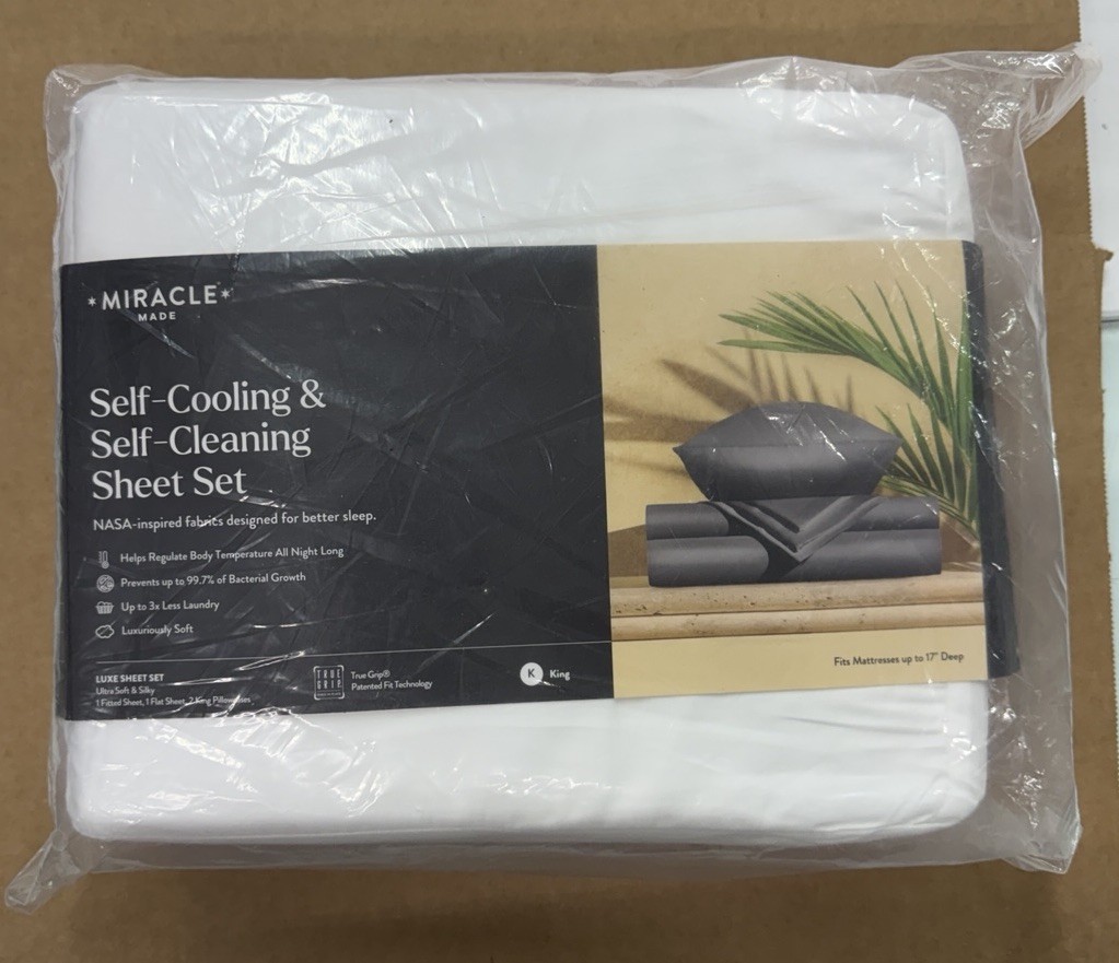 Miracle Made Self-Cooling & Self-Cleaning King Sheet Set White Luxury Bedding gallery