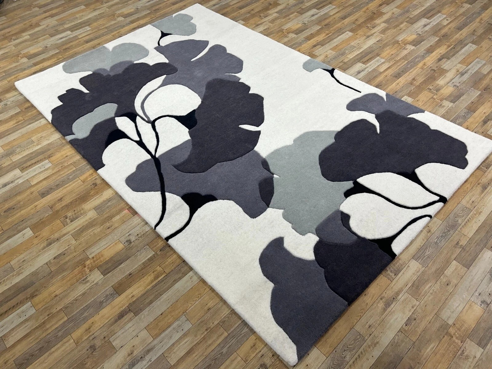 Abstract Geometric Floral 100 % NZ Wool Hand Tufted Area Rug For Bedroom Rug gallery