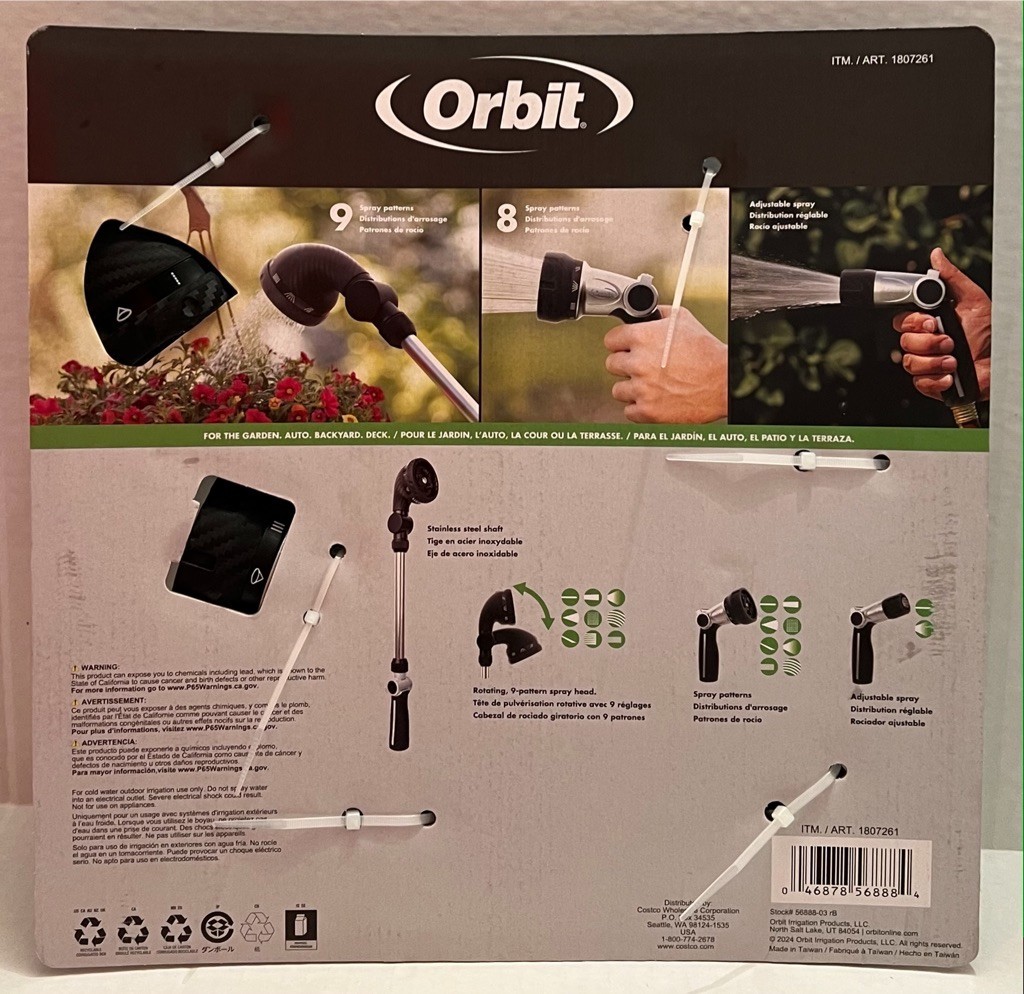 Orbit 3 PC Watering Set Nozzle Set - Thumb Control - Item# 1807261 - NEW gallery