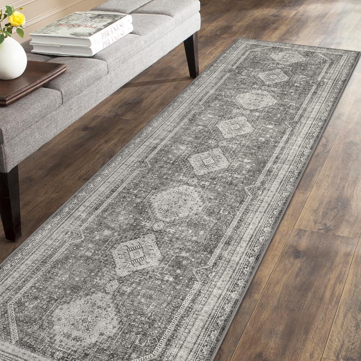 Area Rugs 2x12, Non Slip Hallway Runner Rug, Machine Washable Low Pile Retro ... gallery