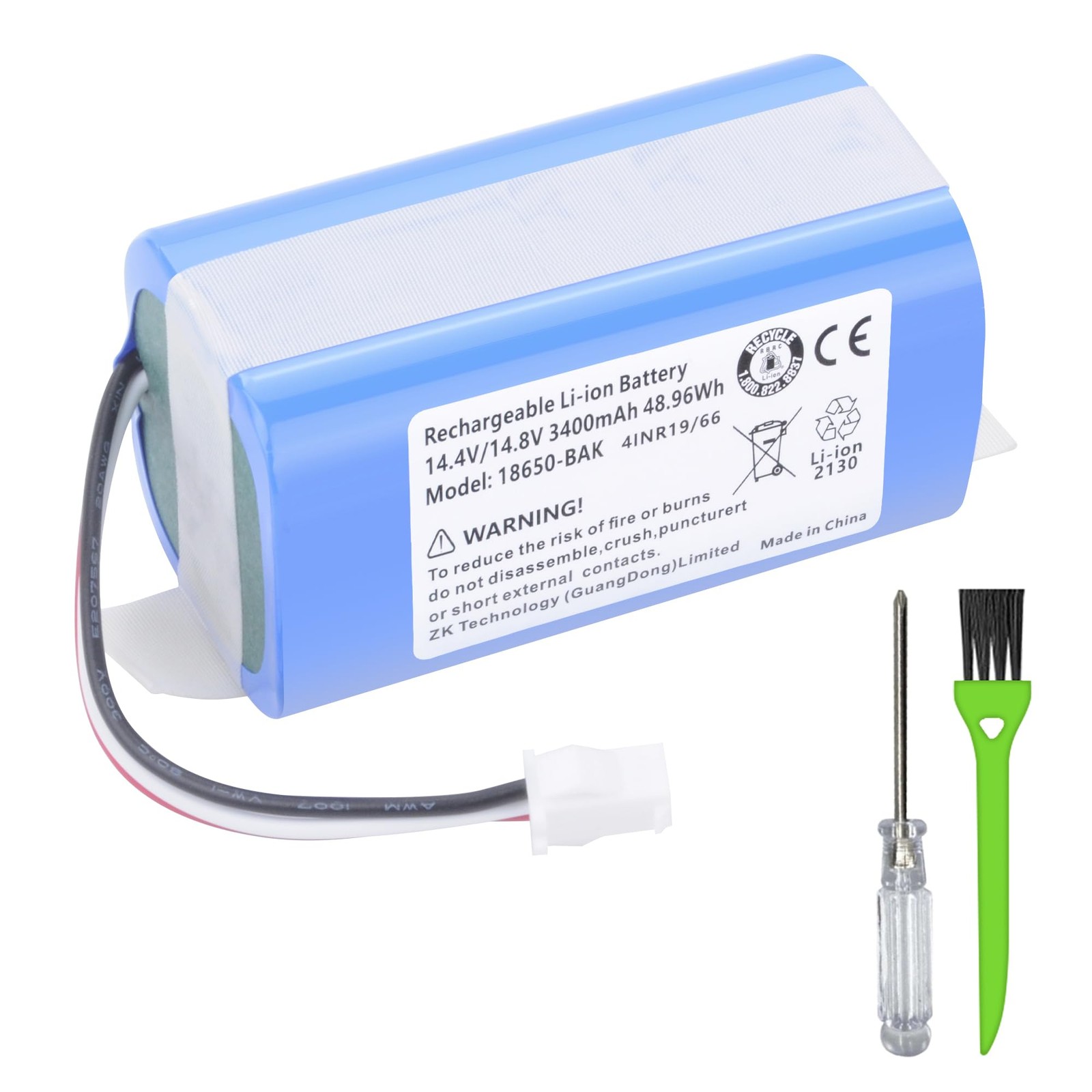 3400mAh Vacuum Compatible Battery for AIRROBO P20 Robot Vacuum Cleaner 3-Pron... gallery