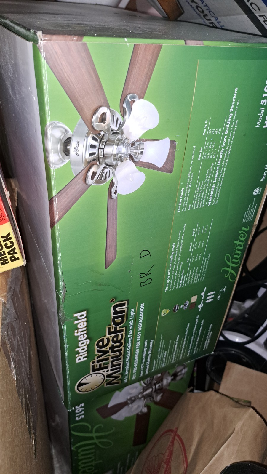 Hunter Ridgefield 5 Minute Indoor Ceiling Fan with Light Kit - Model # 51028 gallery