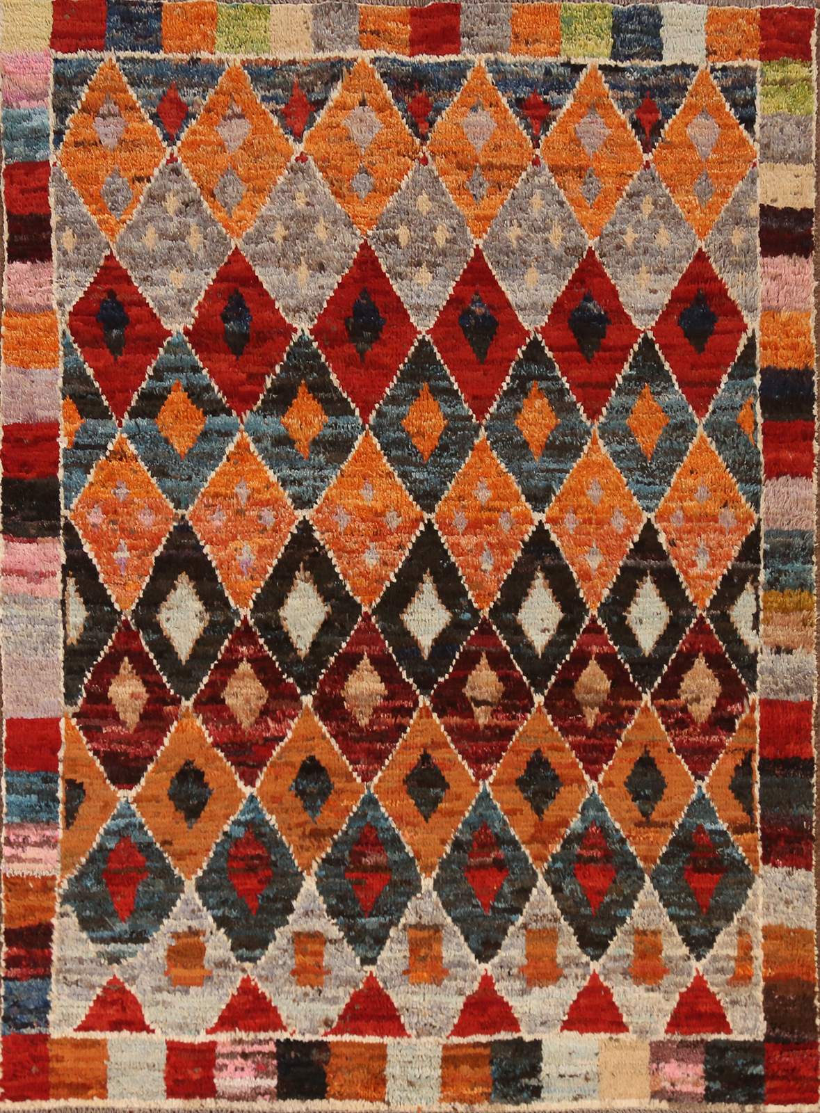 Geometric Unique Luxury Hand-Knotted Moroccan Rug Centerpiece 5x6 ft gallery