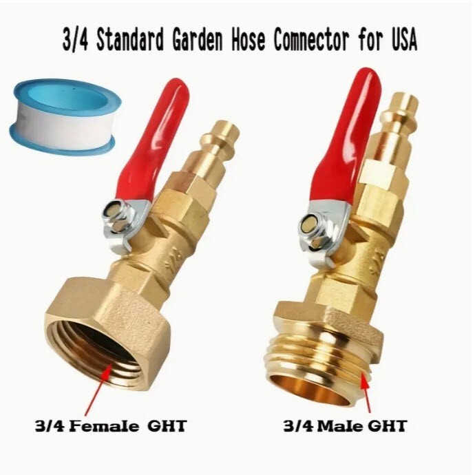 Winterization Blowout Adapter Set- Brass Quick Connect with Easy Shut-Off 2-Pack gallery