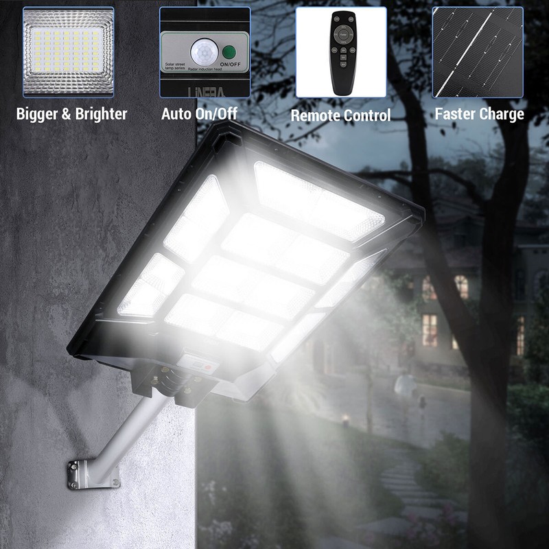 Solar Wall Light Pathway Motion Sensor 11000W LED Bulb IP66 Outdoor Super Bright gallery
