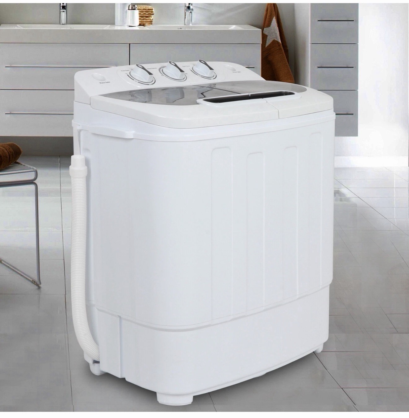 White Compact Portable Washer & Dryer with Mini Washing Machine and Spin Dryer gallery