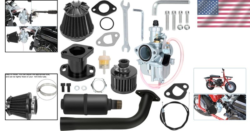 Complete Carburetor Stage 2 Kit with Muffler for Go Kart & Mini Bike Enthusiasts gallery