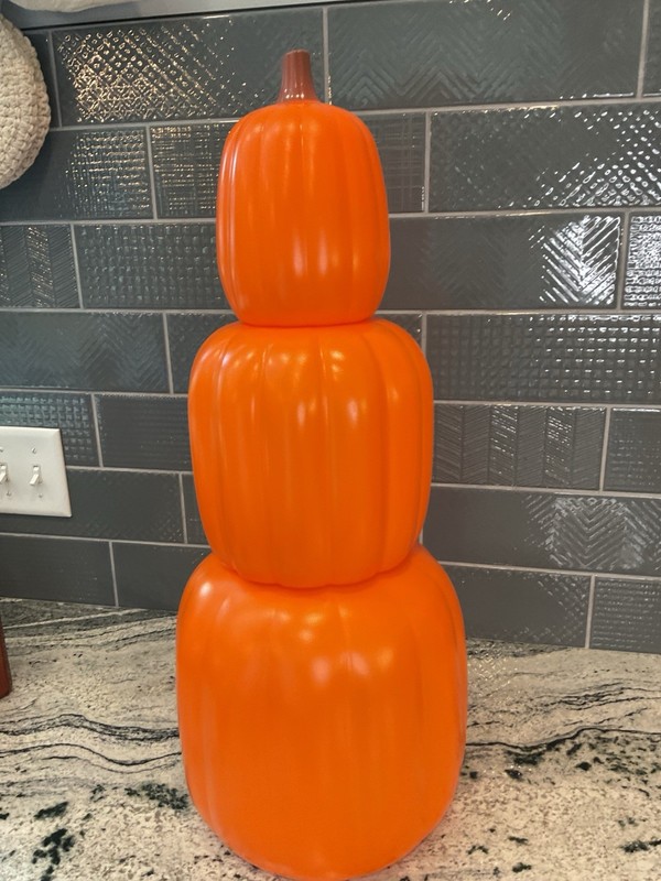 Three Piece Stacking Jack-o-Lantern Pumpkins 24 In Pumpkin Halloween Decoration gallery