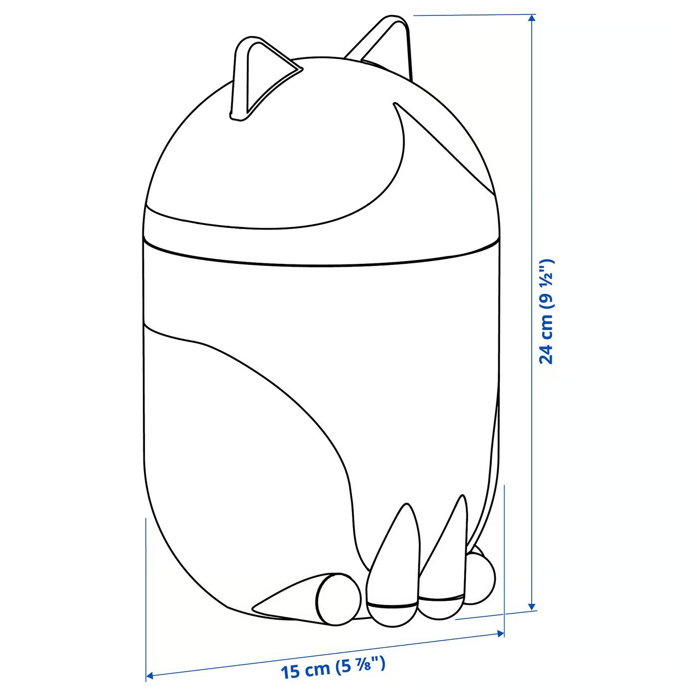 NEW IKEA GREJSIMOJS Cat Shaped Storage Box - Black / White (506.031.78) gallery