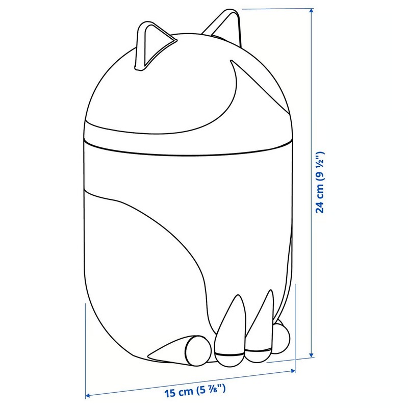 NEW IKEA GREJSIMOJS Cat Shaped Storage Box - Black / White (506.031.78) gallery