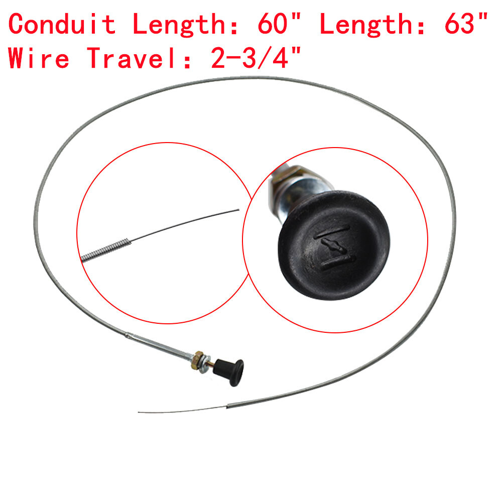 237 Rotary Universal Push Pull Choke Cable 63" Inner 60" Conduit 2-3/4" Travel gallery