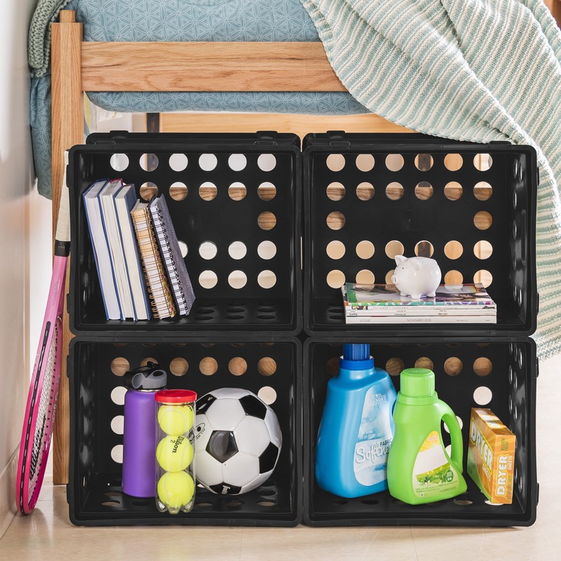 (6pack)File Crate,Versatile Plastic Bin,Letter or Legal-Sized File Storage,Black gallery