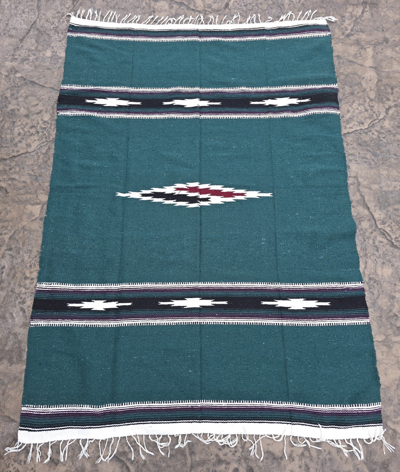 Heavyweight Hand Loomed, Southwestern Style Throw Blanket 56"x82" EUC-Beautiful! gallery