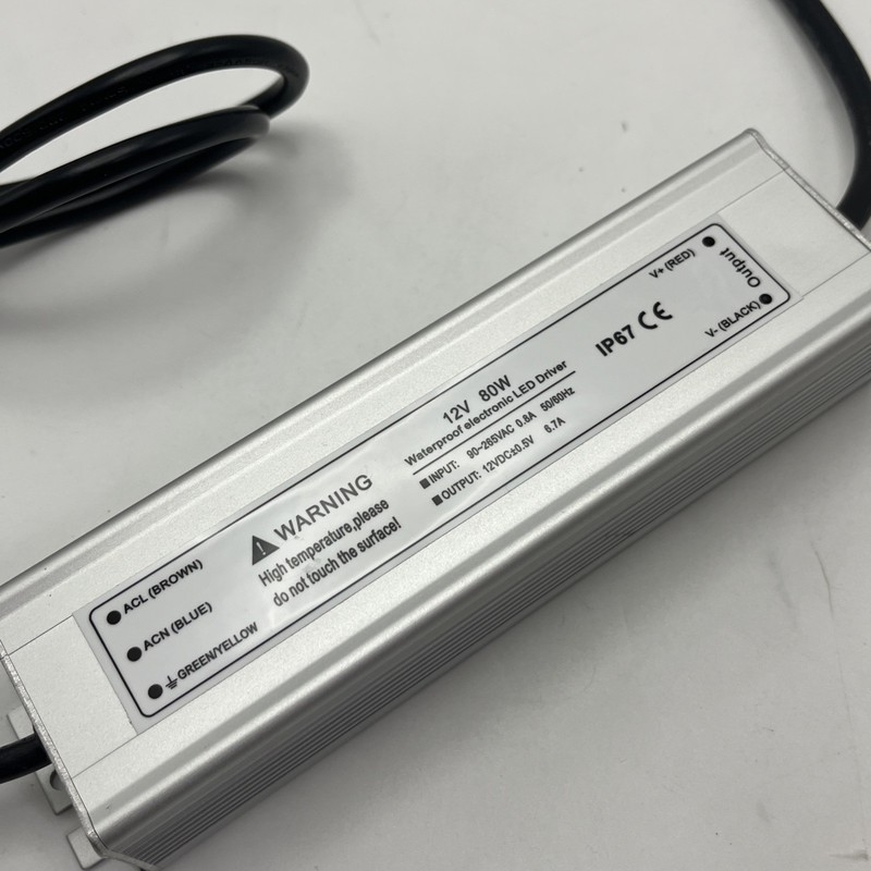 12V 80W Waterproof LED Driver Transformer Power Supply IP67 90-265VAC to 12VDC gallery