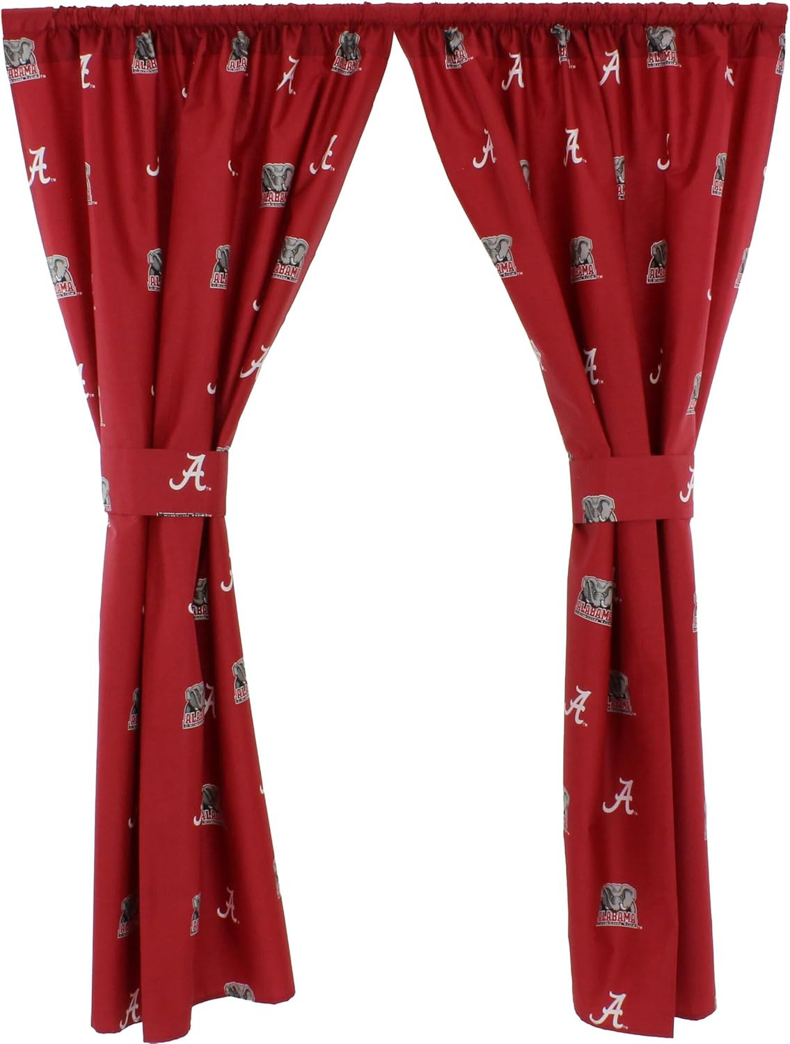 Everything Comfy Alabama Crimson Tide Curtain Panel Set, 2 Panels, 2 Matching Ti gallery
