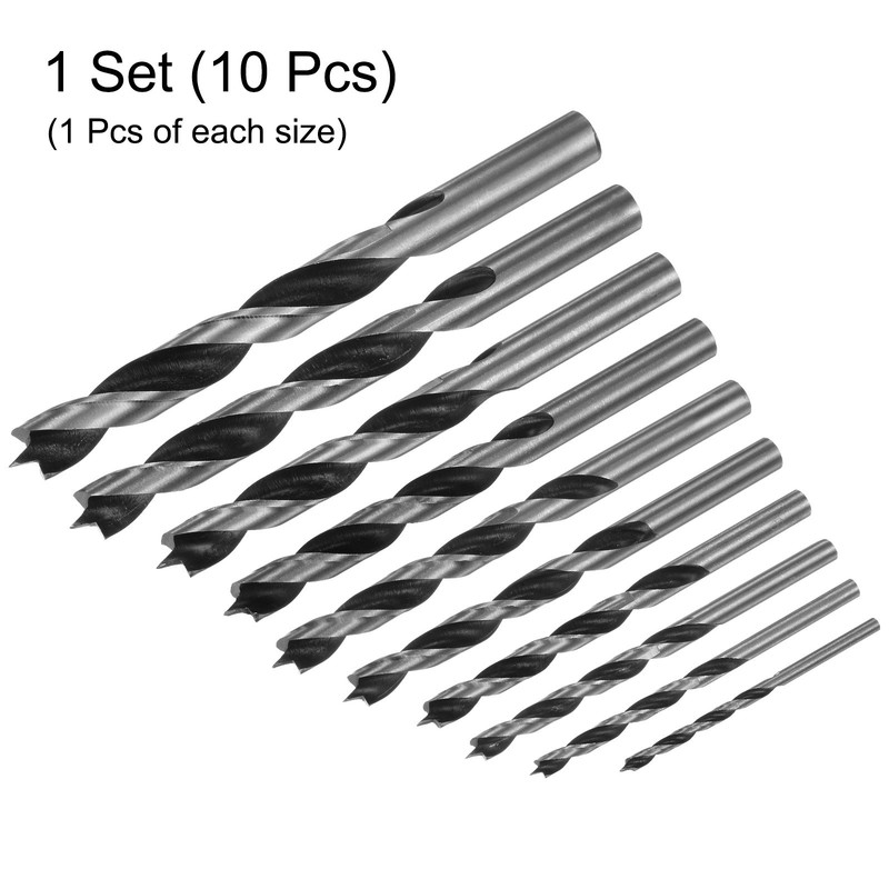 1set Brad Point Drill Bits Dia 3/4/5/6/7/8/9/10/11/12mm Steel Round Shank Drill gallery