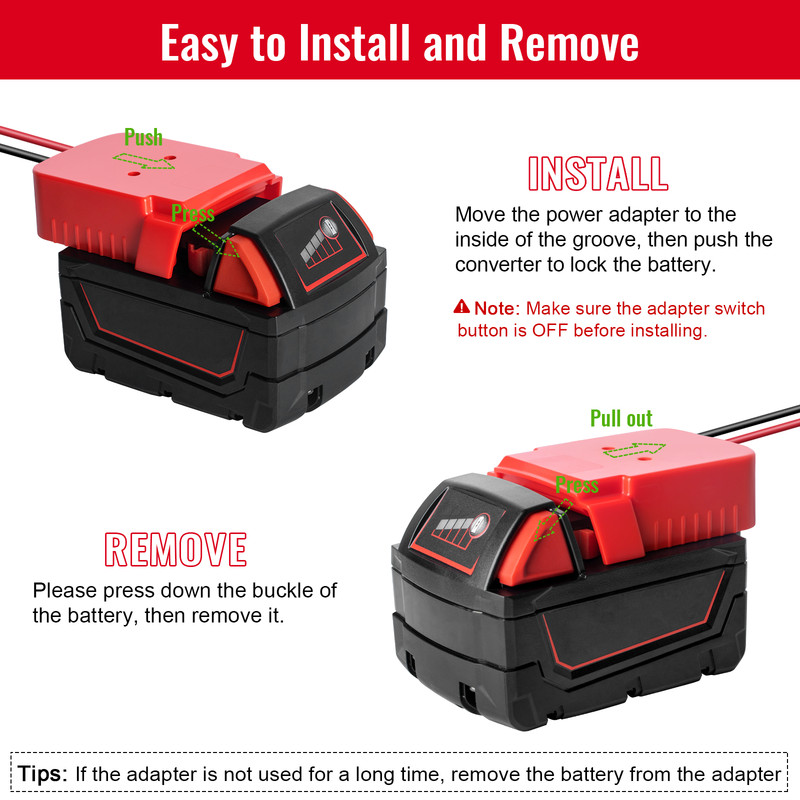 3 Pcs Power Wheel Adapter Compatible With Milwaukee 18V Battery for DIY RC Car gallery