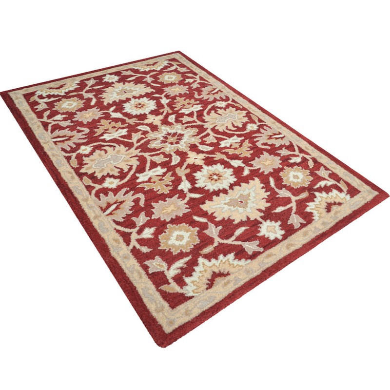 Hand Tufted Wool Area Rug Oriental Red Beige BBH Homes BBK00688 gallery