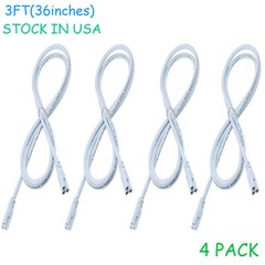 4 Pack 3FT Connector Cords 3 Pin Connecting Cables Wire For T5 T8 LED Tube Light