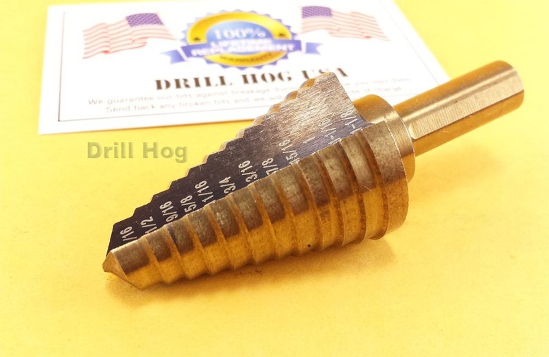7/16-1-1/8 Step Drill Step Bit Reamer M7 UNIBIT Drill Hog® Lifetime Warranty gallery