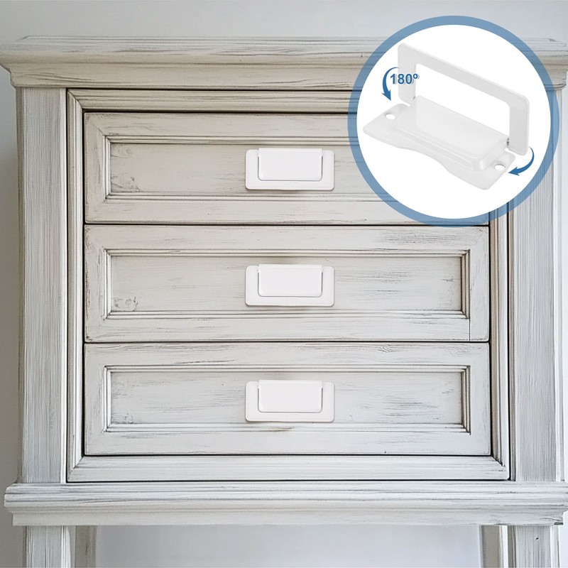 2Pcs Recessed Pull Door Handle Invisible Flush Pull Handle with Screw White gallery