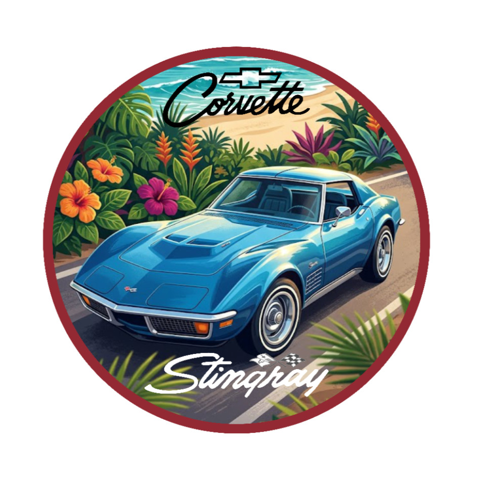 Car Classics "Corvette Stingray" - 4" Handcrafted Vinyl Decal Vehicle Cooler 26 gallery