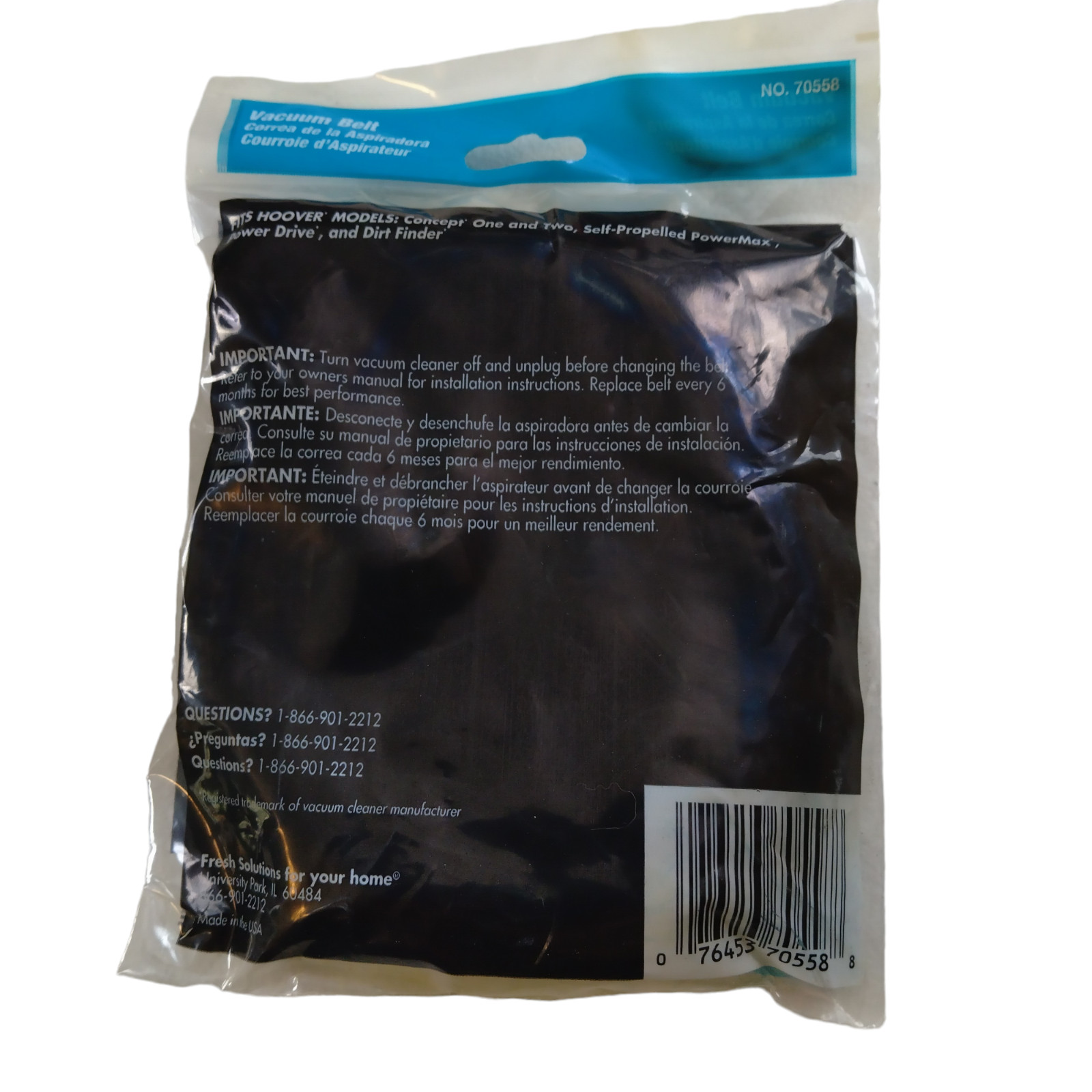 Fresh Solutions Hoover Style 030 Vacuum Belt 70558 Lot of 3 New In Package gallery