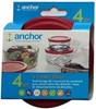 Anchor Hocking Replacement Lid 1 Cup / 236 Ml, Set of 4 Lids, Red Round gallery