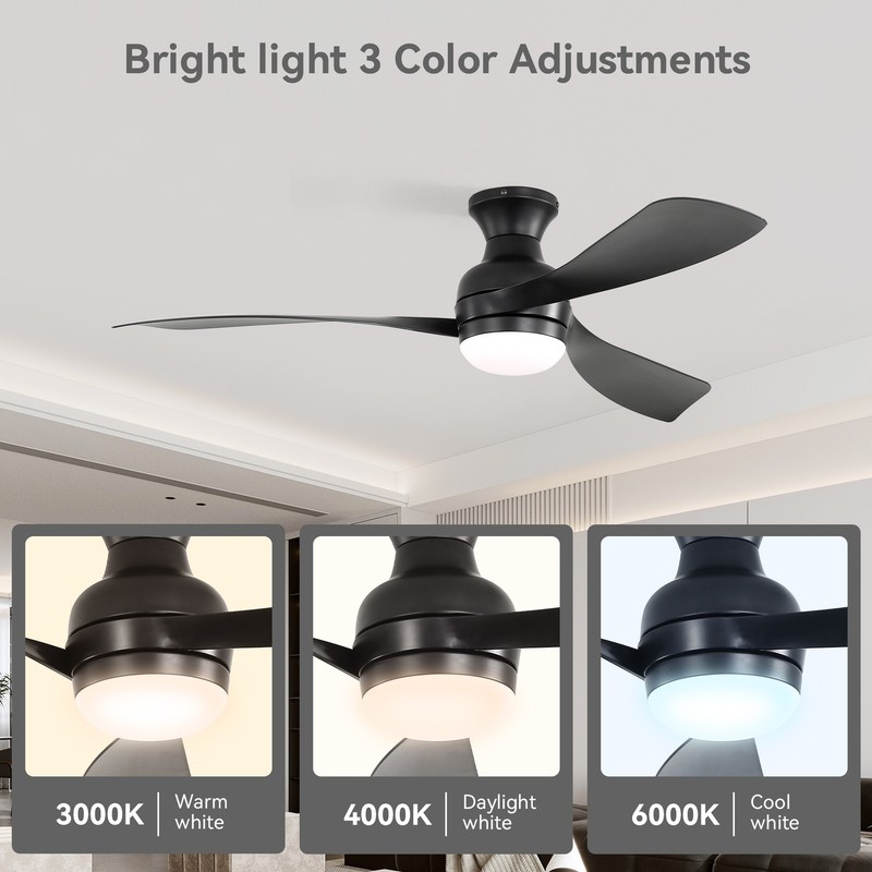 52" Ceiling Fan with Lights, Dimmable LED, Reversible DC Motor gallery