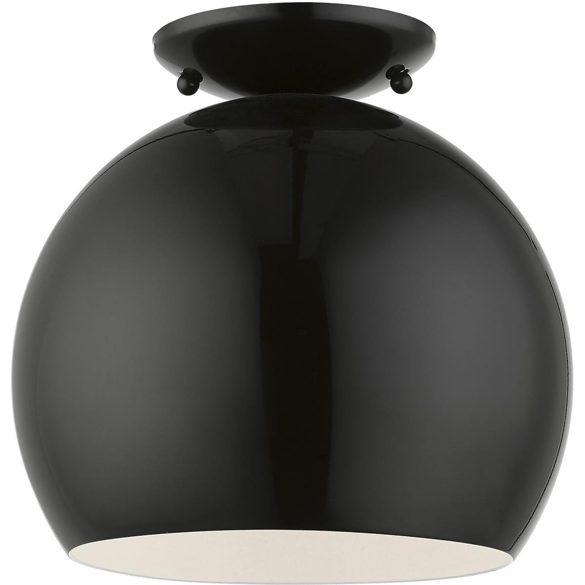 Livex Lighting 43390-68 Piedmont Semi-Flush Mount Shiny Black gallery