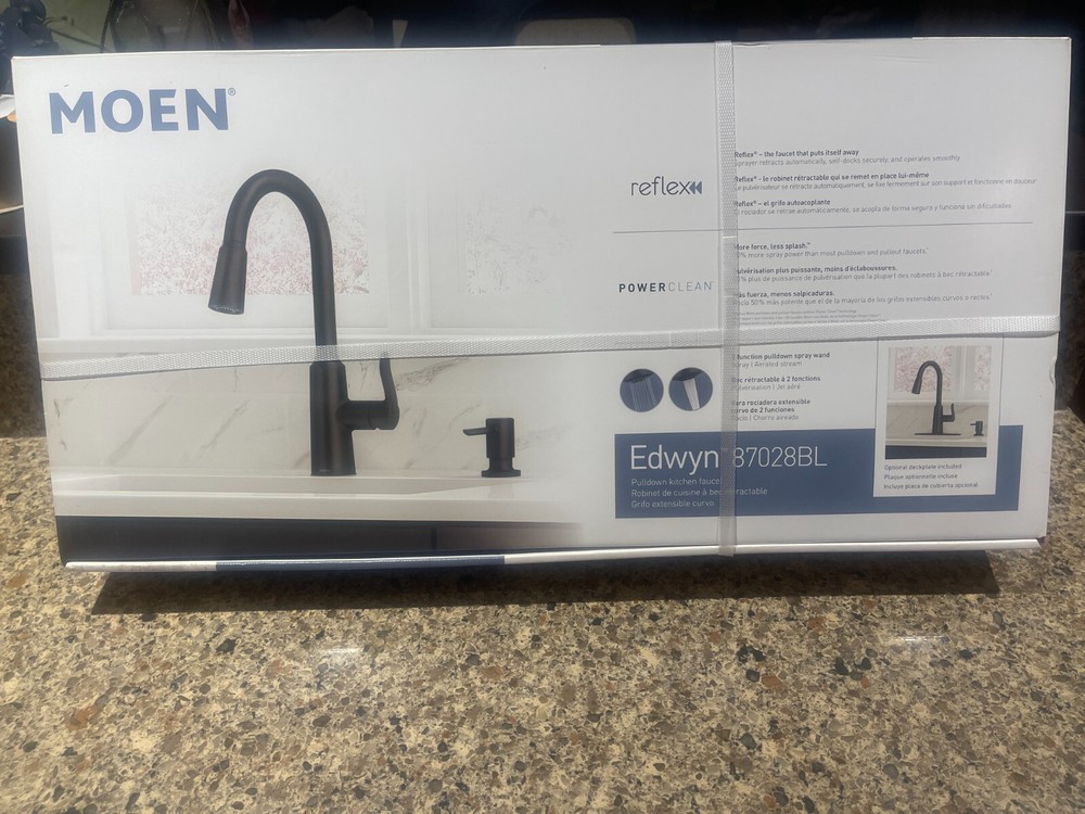 NEW!! Moen Edwyn 87028BL Pulldown Kitchen Faucet - Matte Black Finish "QIK SHIP"