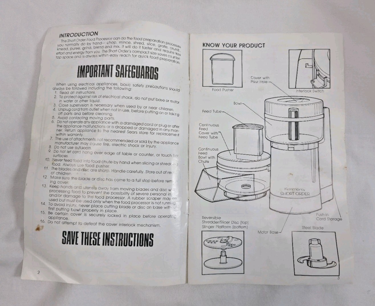 OEM Kenmore Food Processor Product Manual Only - Sears Kenmore Model #69675 gallery