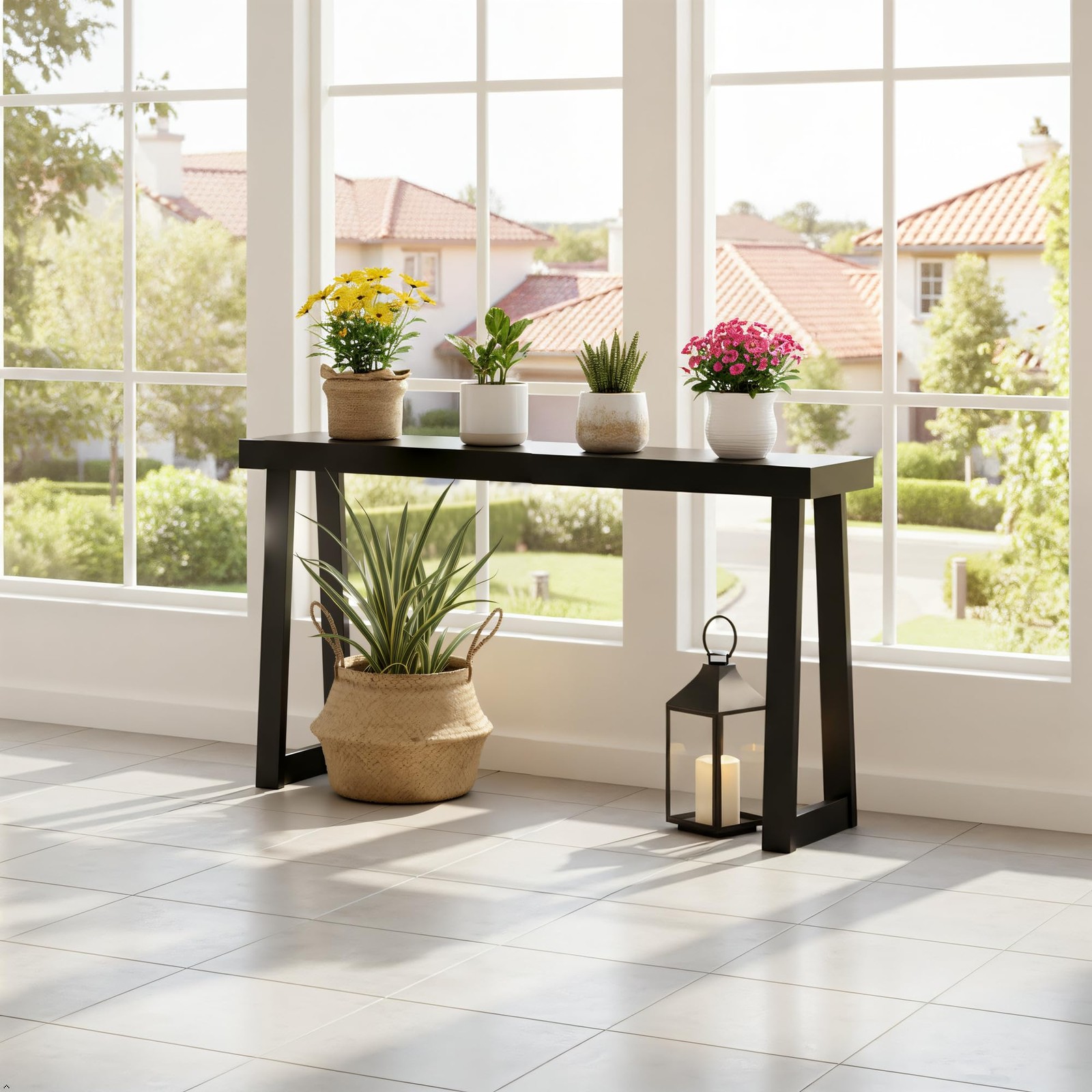 Modern Solid Wood Console Table, 66 Inch, Sofa Table, Narrow Entryway Table for gallery