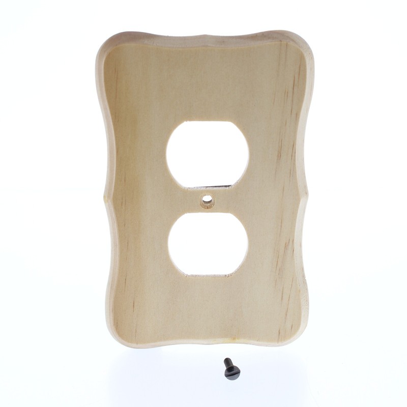 5 Leviton Solid PINE Wood Receptacle Wallplate Duplex Outlet 1G Cover 89203-CVP gallery