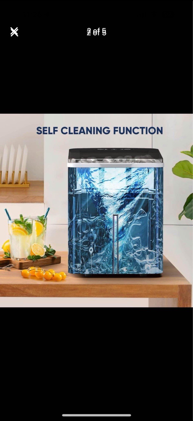 Upstreman Y90 Pro Countertop Ice Maker with Self-Cleaning, 26lbs in 24Hrs gallery
