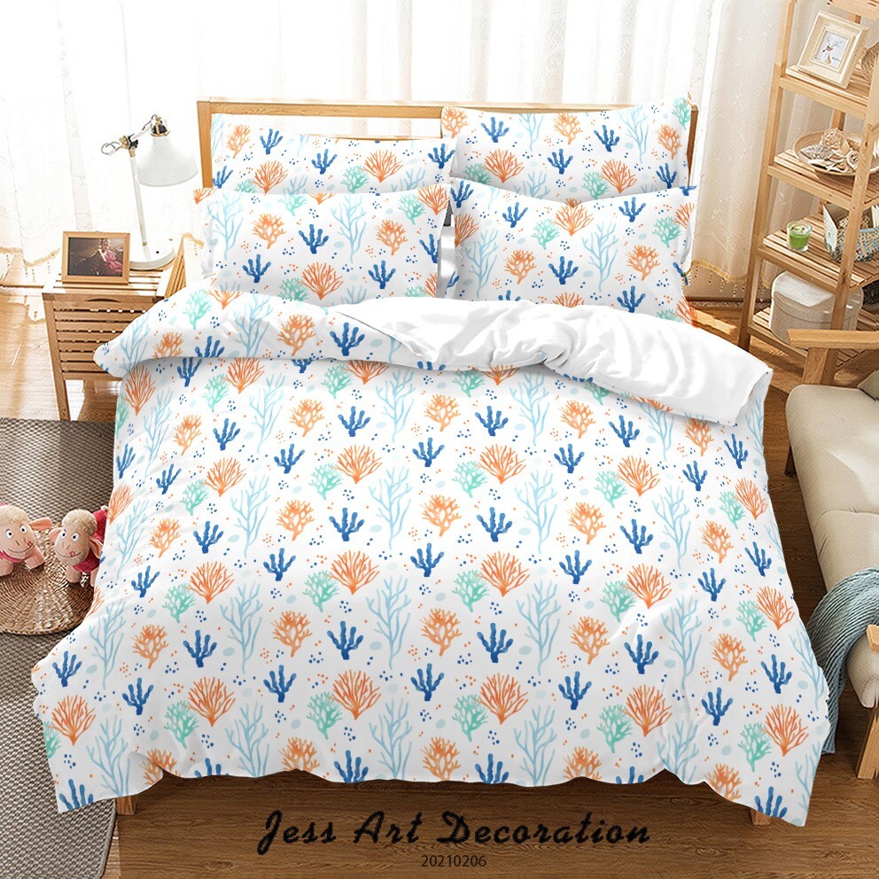 3D Cartoon Coral Pattern Colorful Quilt Cover Set Bedding Sets Pillowcases 64 gallery