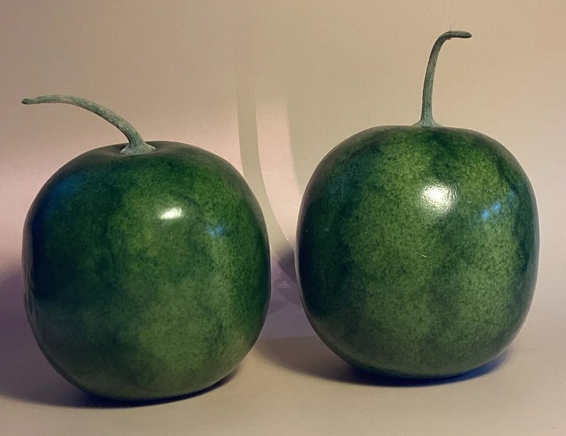 TWO 4.5" FAUX ARTIFICIAL WATERMELON FOR HOME DECOR & PHOTOGRAPHY SUMMER & FALL gallery