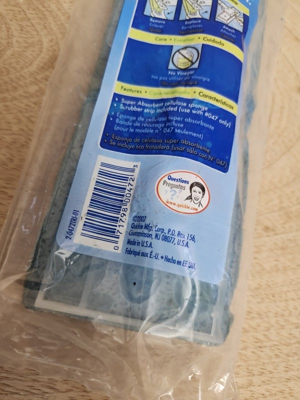 Quickie Sponge Mop #0472 Refill Replacement Blue NIP gallery