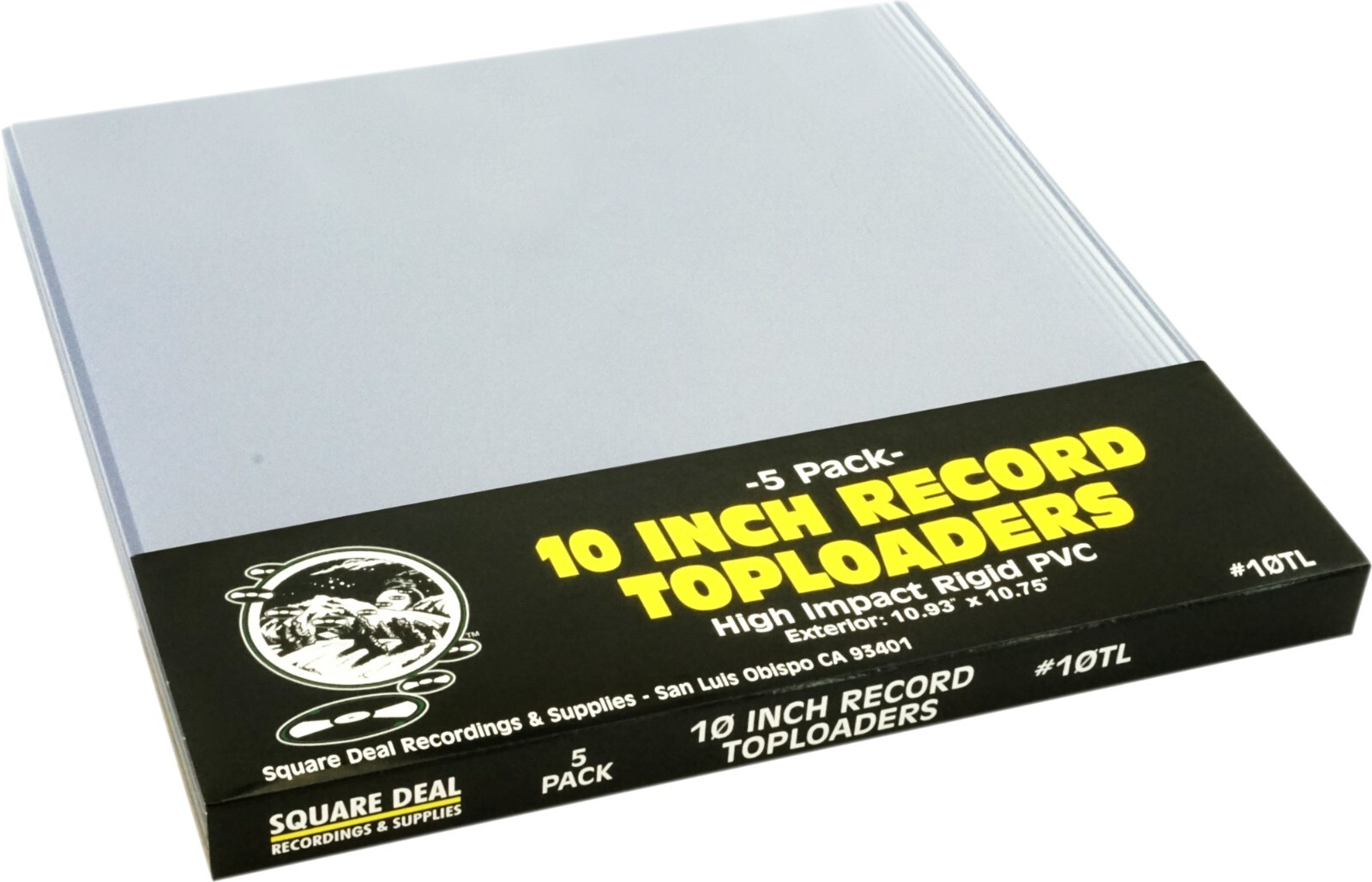 (5) 10TL 10" Vinyl Record Topload Holder Top Loader Rigid PVC Holder NEW gallery