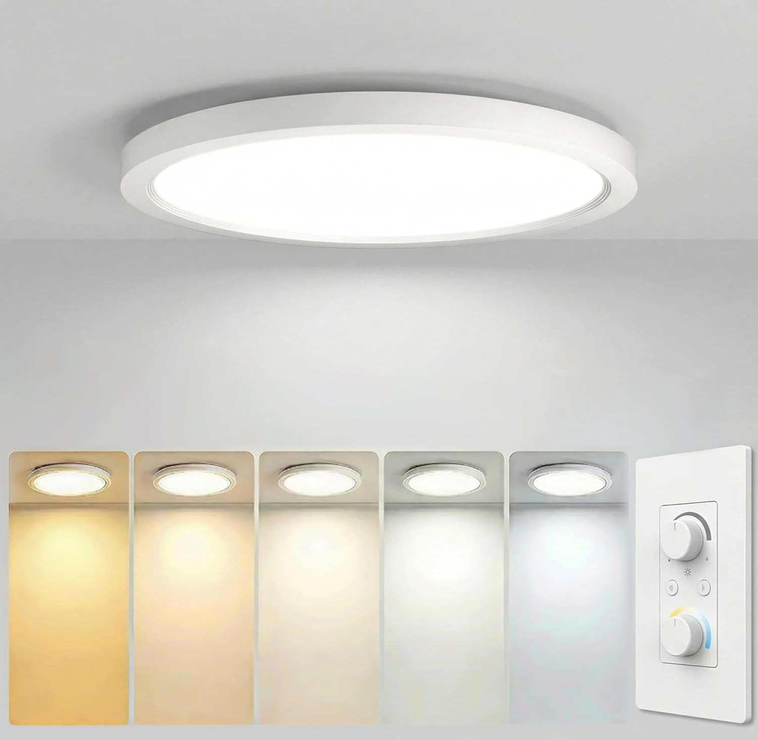 16 Inch 1Pack Super Slim Flush Mount Ceiling Light Fixture,30W 3400LM Dimmable 5 gallery